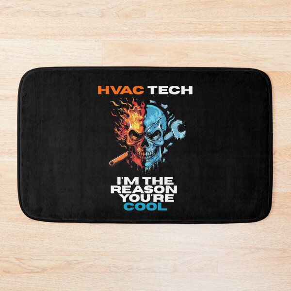 Item preview, Badass HVAC Tech Fire and Ice Skull I'm The Reason You're Cool designed and sold by VectorForge.