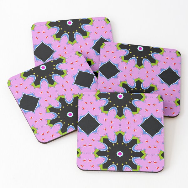 Item preview, Black and Pink Heart Mandala Pattern designed and sold by Tinsleybluebell.