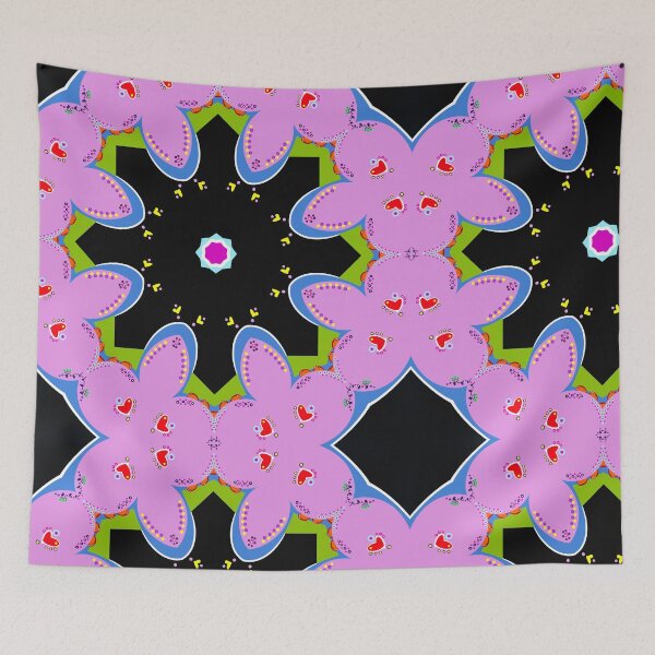 Item preview, Black and Pink Heart Mandala Pattern designed and sold by Tinsleybluebell.