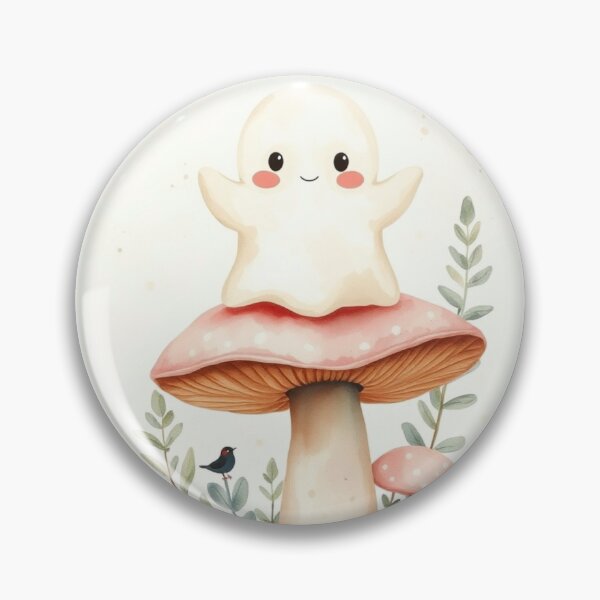 Item preview, Cute Ghost on Mushroom with Little Bird designed and sold by Vida e Arte.