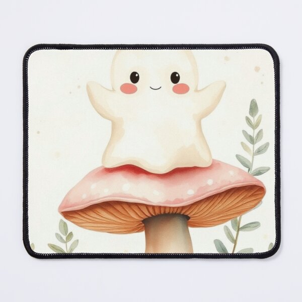 Item preview, Cute Ghost on Mushroom with Little Bird designed and sold by Vida e Arte.