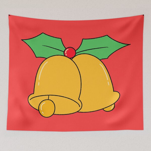 Item preview, Cute Golden Christmas Bells with Holly designed and sold by ubborn.