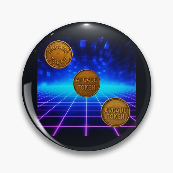 Item preview, ❇️ INSERT COIN TO CONTINUE COLLECTION ❇️ - Arcade Token – Neon Grid Edition v12 designed and sold by WheelieGdArt.