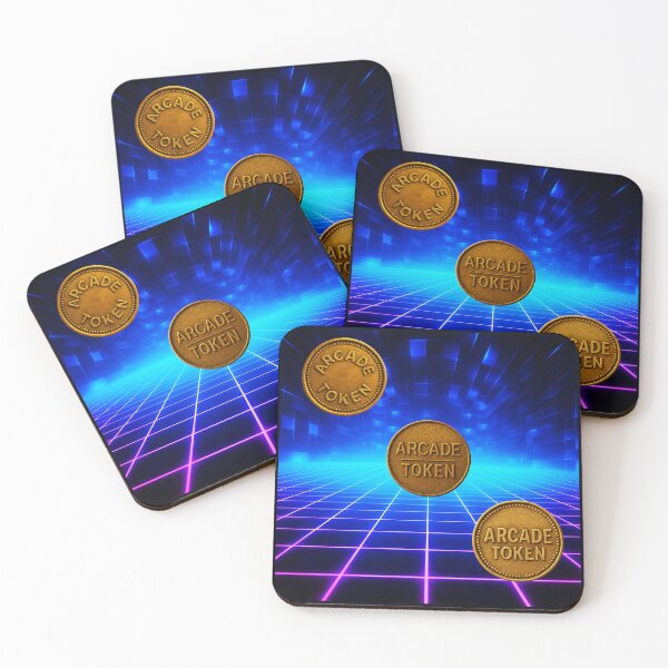 Item preview, ❇️ INSERT COIN TO CONTINUE COLLECTION ❇️ - Arcade Token – Neon Grid Edition v12 designed and sold by WheelieGdArt.