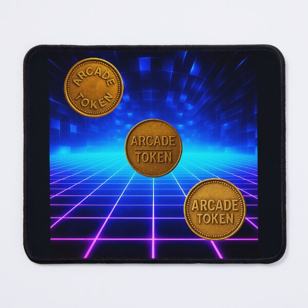 Item preview, ❇️ INSERT COIN TO CONTINUE COLLECTION ❇️ - Arcade Token – Neon Grid Edition v12 designed and sold by WheelieGdArt.