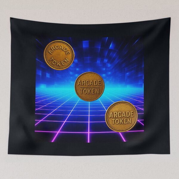 Item preview, ❇️ INSERT COIN TO CONTINUE COLLECTION ❇️ - Arcade Token – Neon Grid Edition v12 designed and sold by WheelieGdArt.