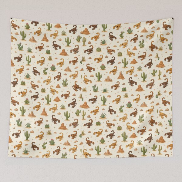 Item preview, Cute Scorpion Pattern Desert Cactus Wild West Safari Adventure Decor designed and sold by Seculinator.