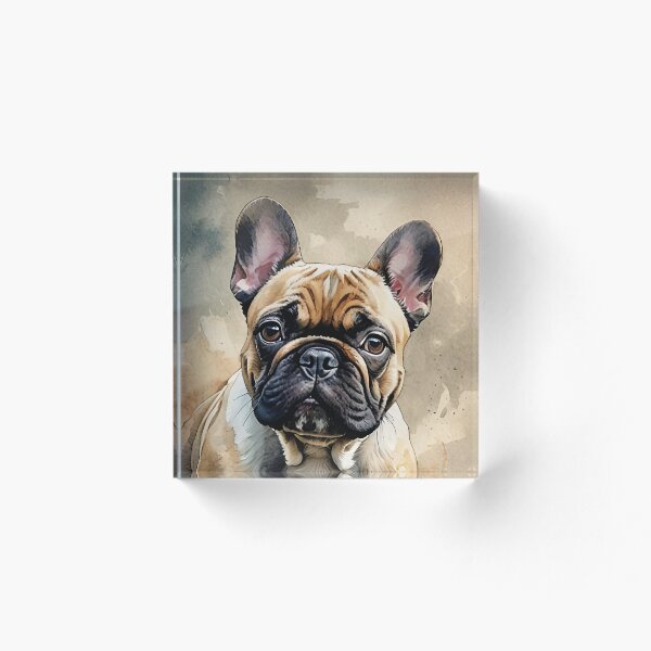 Artikelvorschau, Aquarell-Kunstwerk einer Französischen Bulldogge entworfen und verkauft von MaverlyShop.