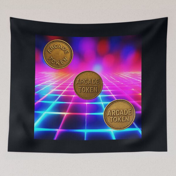 Item preview, ❇️ INSERT COIN TO CONTINUE COLLECTION ❇️ - Arcade Token – Neon Grid Edition v13 designed and sold by WheelieGdArt.