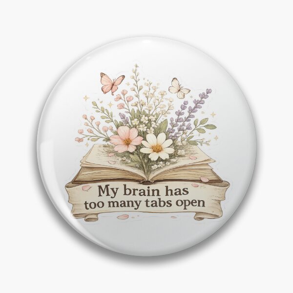 Item preview, My Brain Has Too Many Tabs Open Funny Meme Sticker designed and sold by graphixlab09.