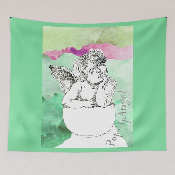 Item preview, Pop-Up Angel Among The Clouds (Original Ink Drawing by ACCI) designed and sold by VanyssaGraphics.