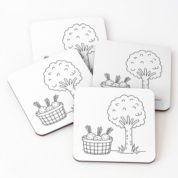 Item preview, Turnips Beside Harvest Basket Under Tree designed and sold by rasagamastore.