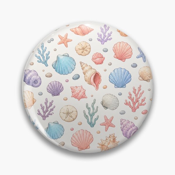 Item preview, Cute Seashell Pattern Pastel Ocean Coastal Beach House Decor designed and sold by Seculinator.