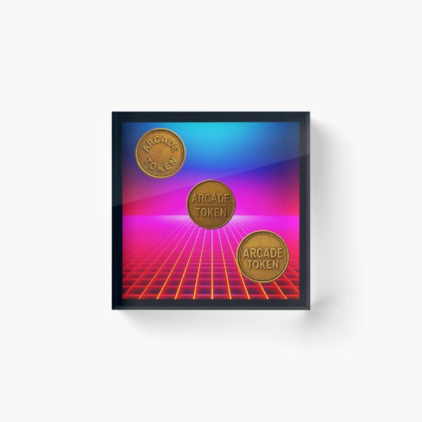 Item preview, ❇️ INSERT COIN TO CONTINUE COLLECTION ❇️ - Arcade Token – Neon Grid Edition v14 designed and sold by WheelieGdArt.