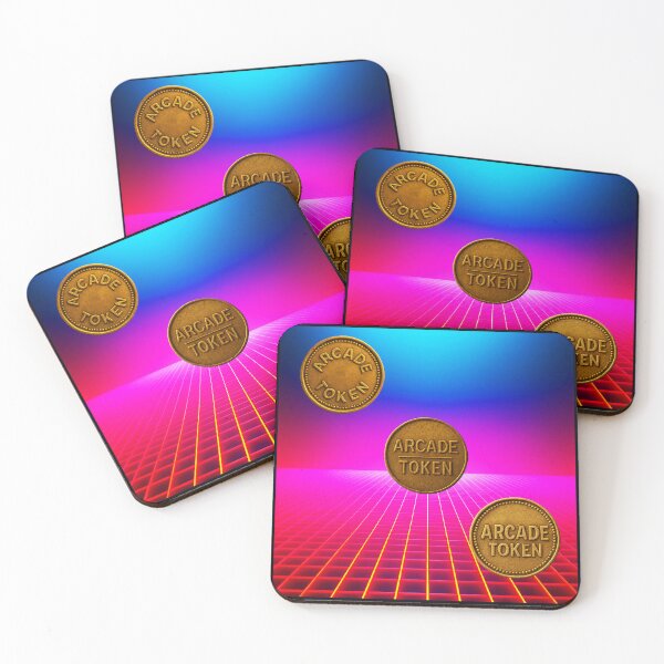 Item preview, ❇️ INSERT COIN TO CONTINUE COLLECTION ❇️ - Arcade Token – Neon Grid Edition v14 designed and sold by WheelieGdArt.