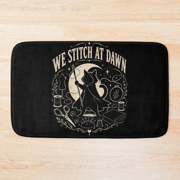 Item preview, We Stitch At Dawn Funny Sewing Quilting Cat T-Shirt, Quilter Gift, Cat Lover Sewing  designed and sold by THREE LITTLE BEANS.