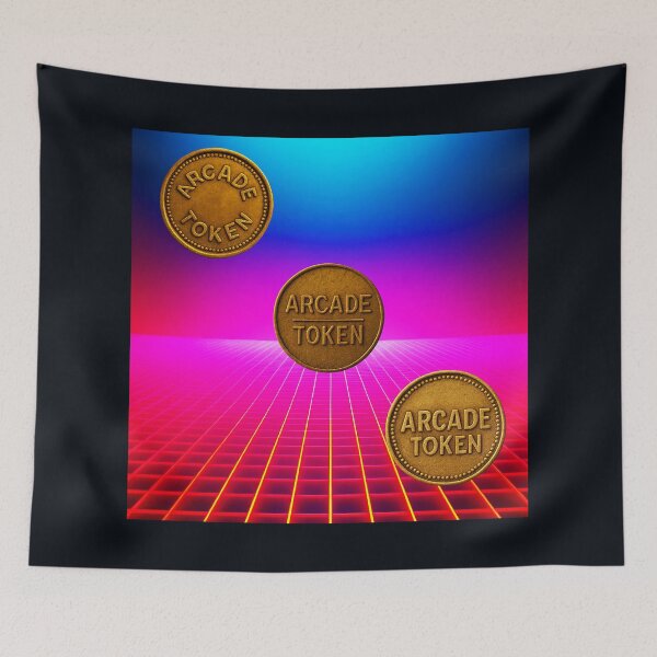 Item preview, ❇️ INSERT COIN TO CONTINUE COLLECTION ❇️ - Arcade Token – Neon Grid Edition v14 designed and sold by WheelieGdArt.
