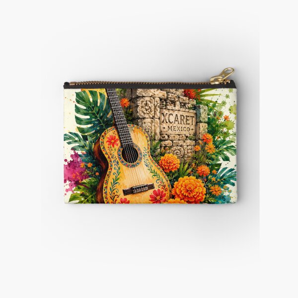 Item preview, Colorful Watercolor Mexican Guitar Marigold Art designed and sold by Imaginationbeyond.