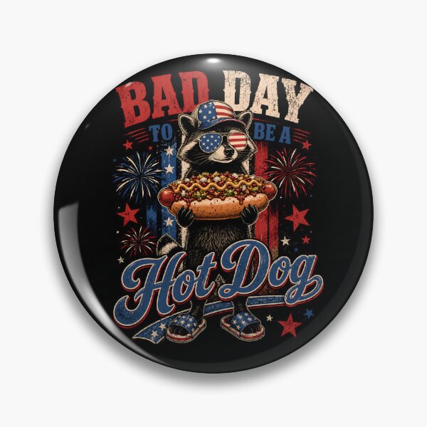 Item preview, Bad Day to Be a Hotdog Shirt,Hot Dog Shirt,Funny 4th of July Shirt,Vintage Racoon USA TShirt,Fourth of July Comfort Colors Animal Meme designed and sold by THREE LITTLE BEANS.