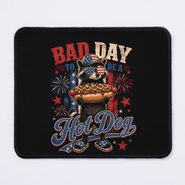 Item preview, Bad Day to Be a Hotdog Shirt,Hot Dog Shirt,Funny 4th of July Shirt,Vintage Racoon USA TShirt,Fourth of July Comfort Colors Animal Meme designed and sold by THREE LITTLE BEANS.