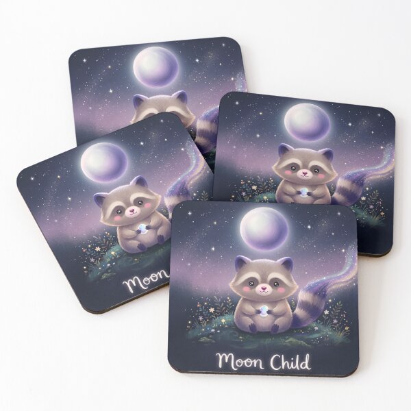Item preview, Moon Child Raccoon Shirt | Mystical Night Sky Watercolor Illustration designed and sold by DmaarGroup.