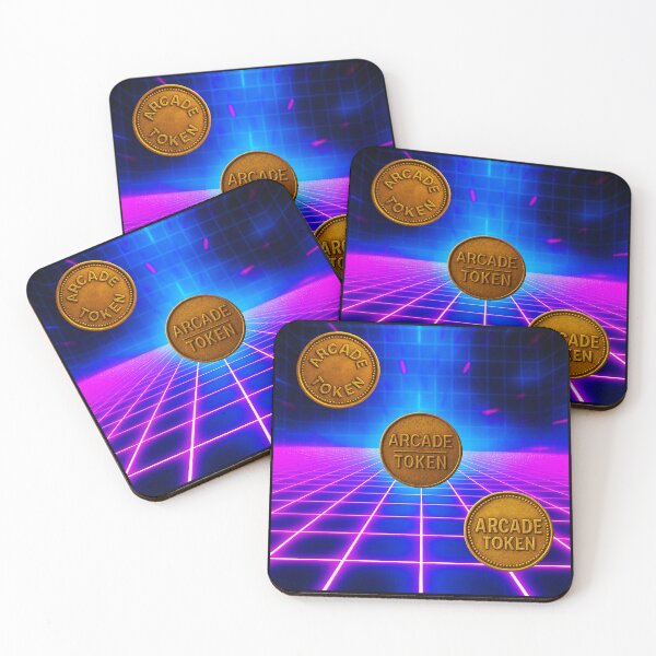 Item preview, ❇️ INSERT COIN TO CONTINUE COLLECTION ❇️ - Arcade Token – Neon Grid Edition v15 designed and sold by WheelieGdArt.