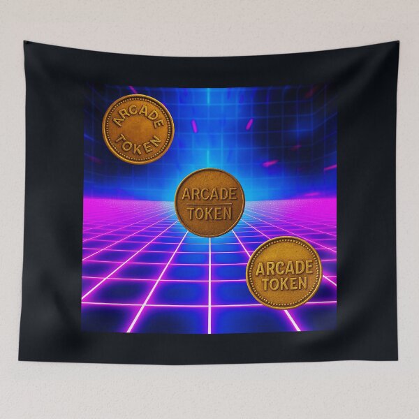 Item preview, ❇️ INSERT COIN TO CONTINUE COLLECTION ❇️ - Arcade Token – Neon Grid Edition v15 designed and sold by WheelieGdArt.