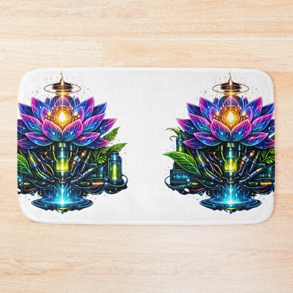 Item preview, Digital Lotus Core – Glowing Cyberpunk Flower Design designed and sold by Neo Tokio.