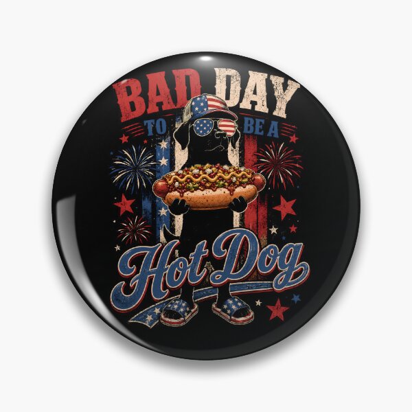 Item preview, Bad Day To Be A Hot Dog Shirt, Funny 4th of July Labrador Retriever Shirt, Patriotic Wiener Dog Tee, Funny BBQ Hotdog Shirt, America Dog designed and sold by THREE LITTLE BEANS.