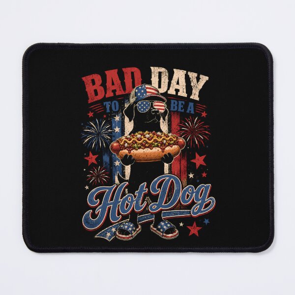 Item preview, Bad Day To Be A Hot Dog Shirt, Funny 4th of July Labrador Retriever Shirt, Patriotic Wiener Dog Tee, Funny BBQ Hotdog Shirt, America Dog designed and sold by THREE LITTLE BEANS.