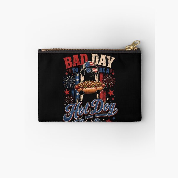 Item preview, Bad Day To Be A Hot Dog Shirt, Funny 4th of July Labrador Retriever Shirt, Patriotic Wiener Dog Tee, Funny BBQ Hotdog Shirt, America Dog designed and sold by THREE LITTLE BEANS.