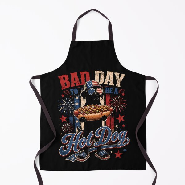 Item preview, Bad Day To Be A Hot Dog Shirt, Funny 4th of July Labrador Retriever Shirt, Patriotic Wiener Dog Tee, Funny BBQ Hotdog Shirt, America Dog designed and sold by THREE LITTLE BEANS.