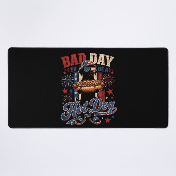Item preview, Bad Day To Be A Hot Dog Shirt, Funny 4th of July Labrador Retriever Shirt, Patriotic Wiener Dog Tee, Funny BBQ Hotdog Shirt, America Dog designed and sold by THREE LITTLE BEANS.