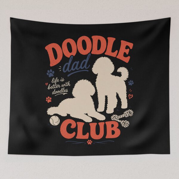 Item preview, Doodle Dad Club Shirt, Mini Aussiedoodle Dog Shirt, Dog Lover Tshirt, Gift For Dog Dads, Custom New Dog Dad  designed and sold by THREE LITTLE BEANS.