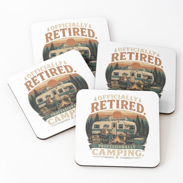 Item preview, Officially Retired Professionally Camping Vintage RV Lifestyle Design designed and sold by Beyond Horizon.