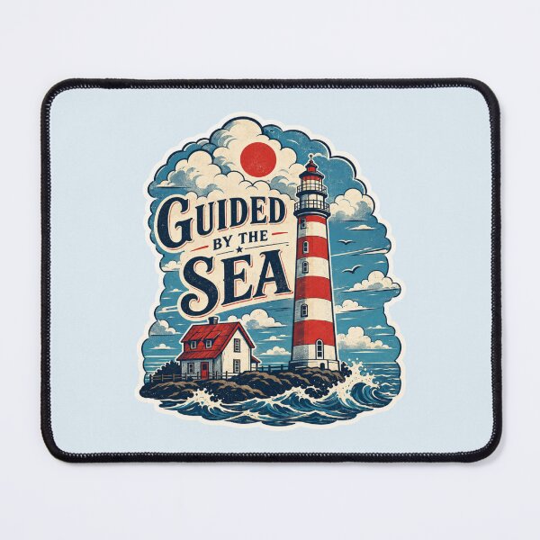 Item preview, Guided By The Sea - Vintage Lighthouse Retro Art designed and sold by KrzysztofART.