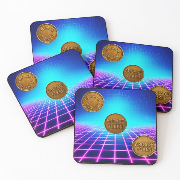 Item preview, ❇️ INSERT COIN TO CONTINUE COLLECTION ❇️ - Arcade Token – Neon Grid Edition v16 designed and sold by WheelieGdArt.