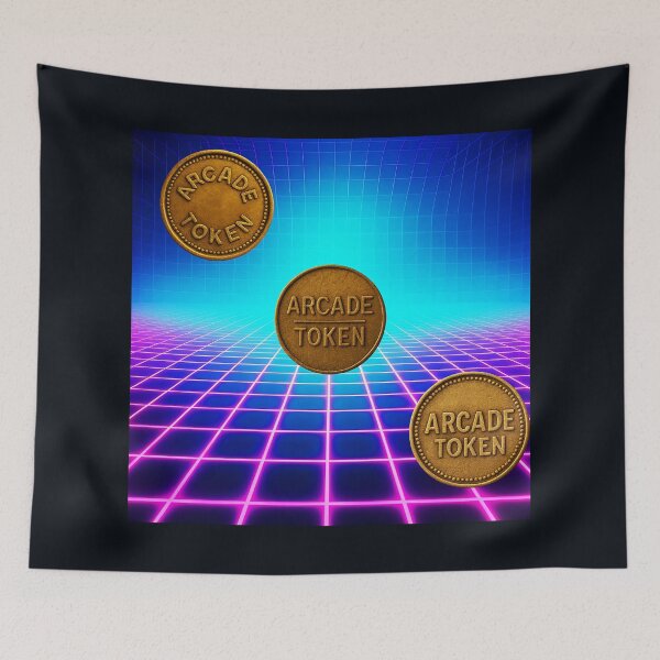 Item preview, ❇️ INSERT COIN TO CONTINUE COLLECTION ❇️ - Arcade Token – Neon Grid Edition v16 designed and sold by WheelieGdArt.