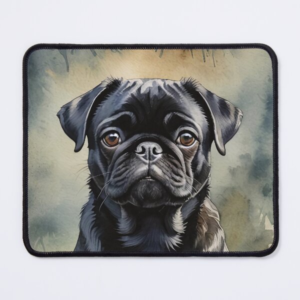 Item preview, Black Pug Watercolor Dog Art designed and sold by MaverlyShop.