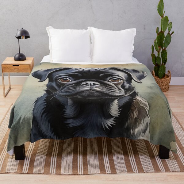 Item preview, Black Pug Watercolor Dog Art designed and sold by MaverlyShop.