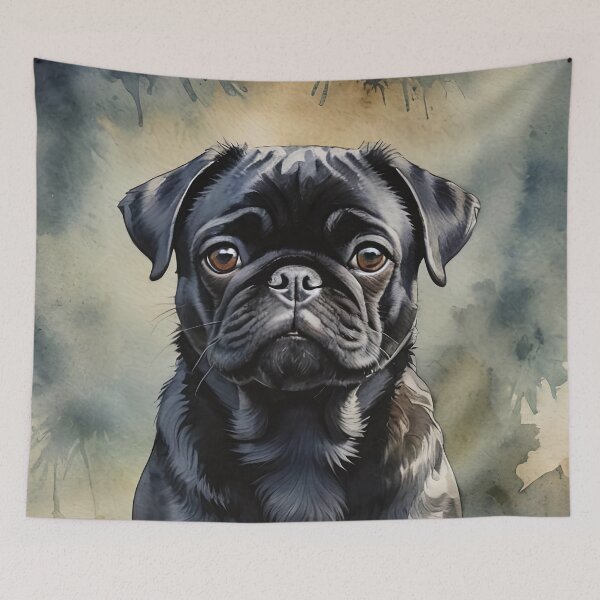 Item preview, Black Pug Watercolor Dog Art designed and sold by MaverlyShop.