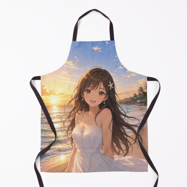 Item preview, Anime Beach Girl at Sunset | Original Aesthetic Summer Illustration designed and sold by Sticleg.