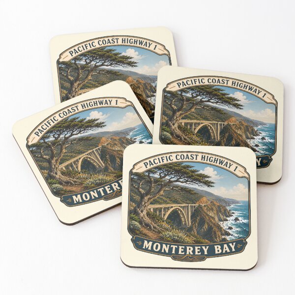 Item preview, Vintage Monterey Bay Pacific Coast Highway Art designed and sold by Imaginationbeyond.