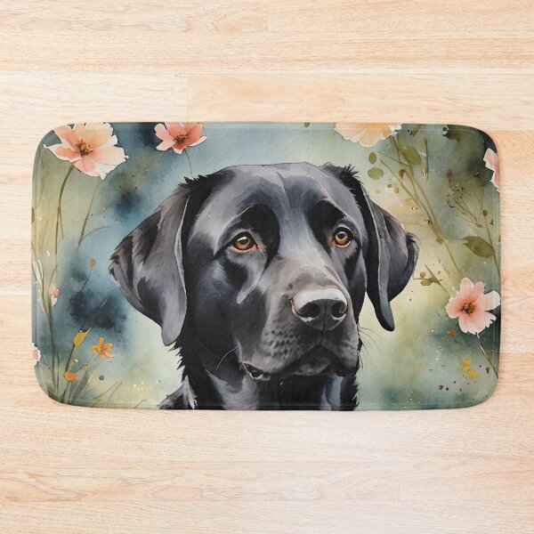 Artikelvorschau, Aquarell-Hundekunstwerk eines schwarzen Labrador Retrievers entworfen und verkauft von MaverlyShop.