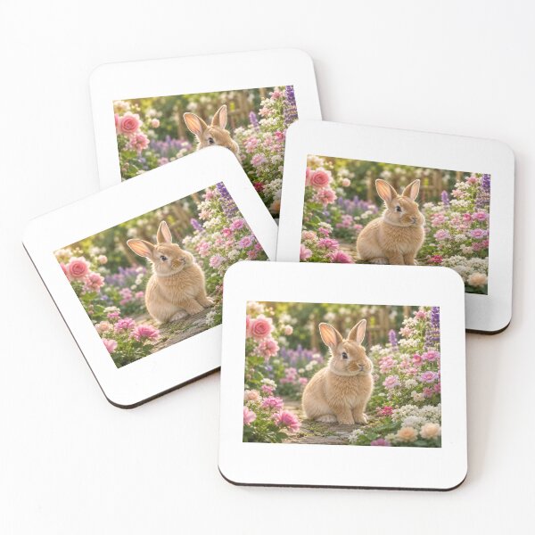 Item preview, Cute Bunny in Blooming Flower Garden Wall Art | Adorable Rabbit Nature Print | Spring Floral Cottagecore Decor | Animal Lover Gift designed and sold by PrintableArt123.