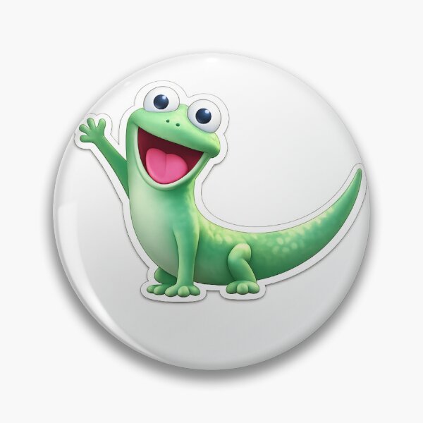 Item preview, Happy Waving Gecko Sticker designed and sold by MoodPopz Studio.