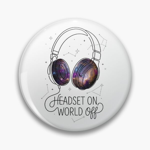 Item preview, Cosmic Minimalist Gamer Design - Headset On, World Off Galaxy Line Art designed and sold by LevelUpLad.