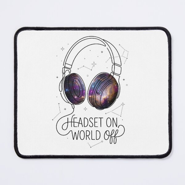 Item preview, Cosmic Minimalist Gamer Design - Headset On, World Off Galaxy Line Art designed and sold by LevelUpLad.