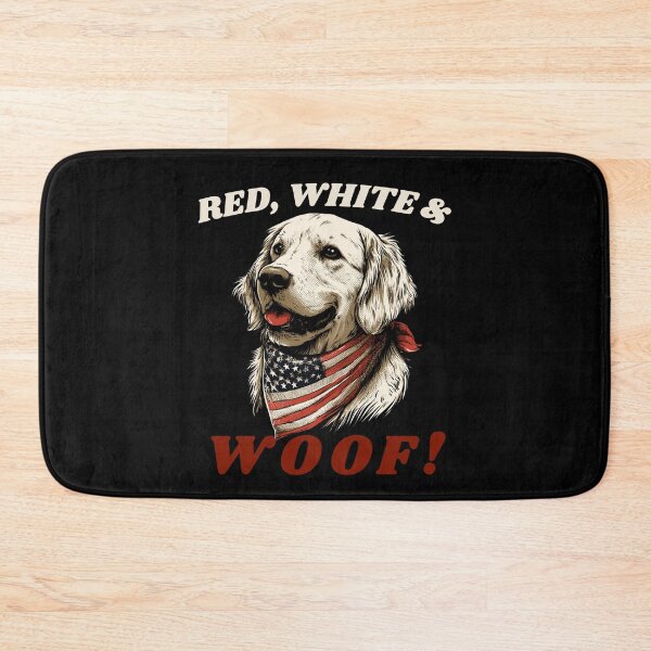 Item preview, Funny Red White and Woof Golden Retriever 4th of July T-Shirt designed and sold by VectorForge.