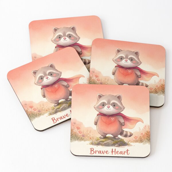 Item preview, Brave Heart Raccoon Shirt | Cute Hero Raccoon Watercolor Illustration designed and sold by DmaarGroup.